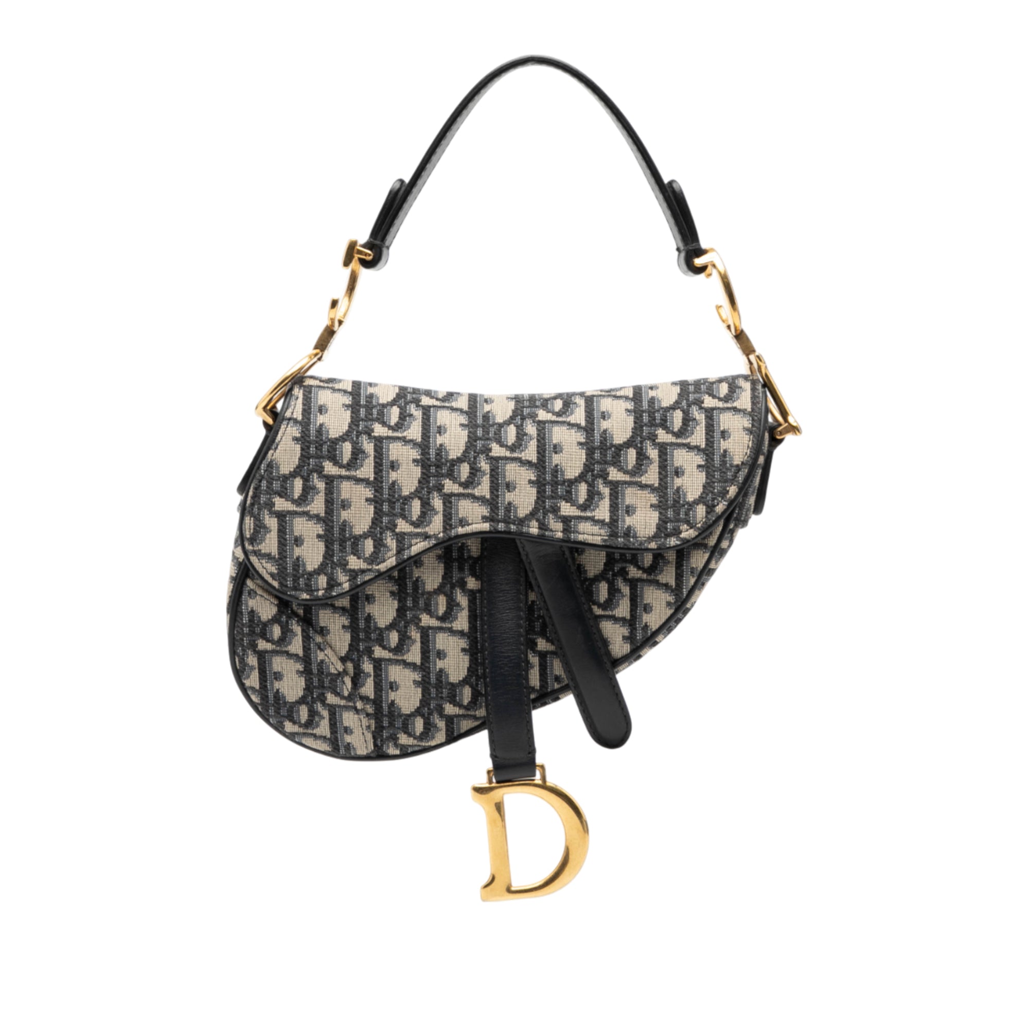 Mini Oblique Canvas Saddle Bag - Image 1