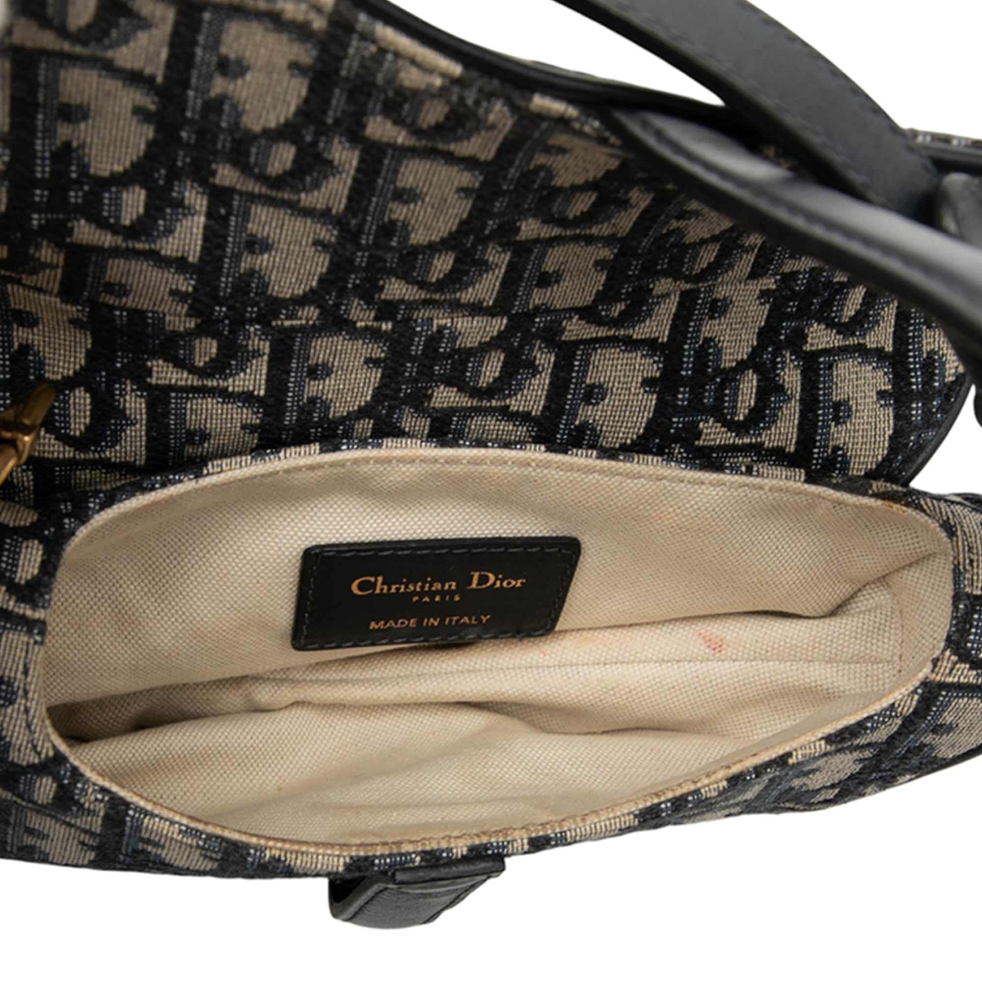Mini Oblique Canvas Saddle Bag - Image 4