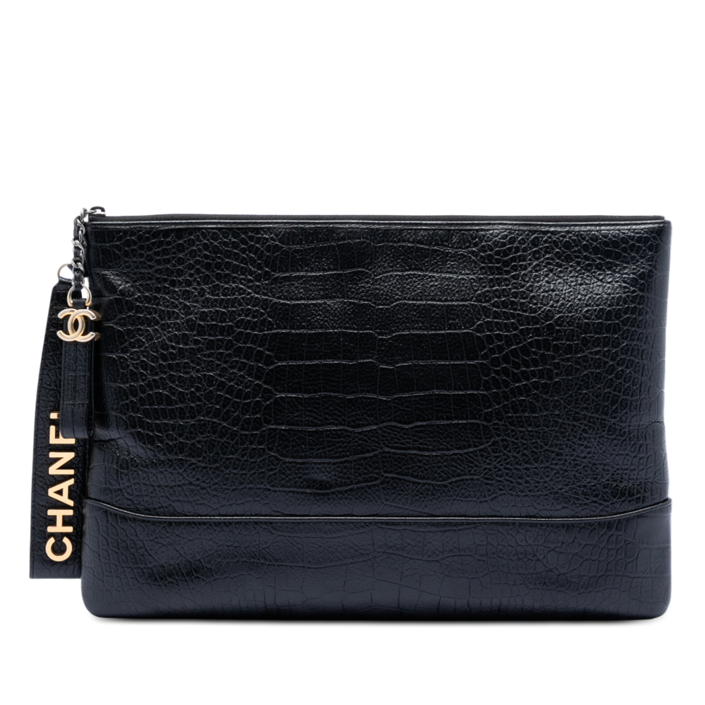 Medium Croc Embossed Calfskin Gabrielle Cosmetic Case - Image 1