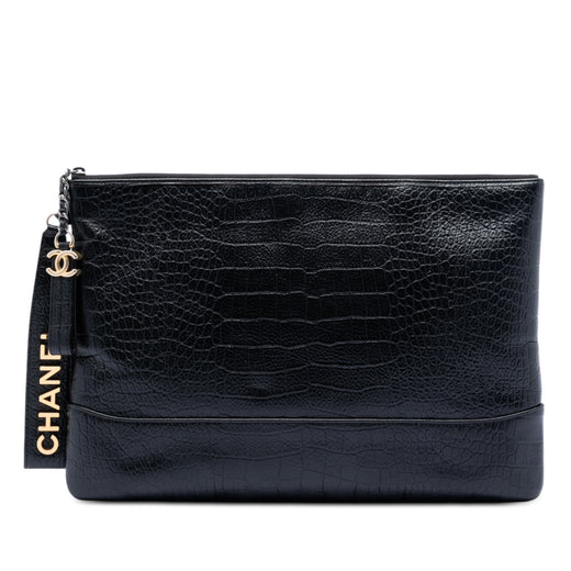Medium Croc Embossed Calfskin Gabrielle Cosmetic Case - Image 1