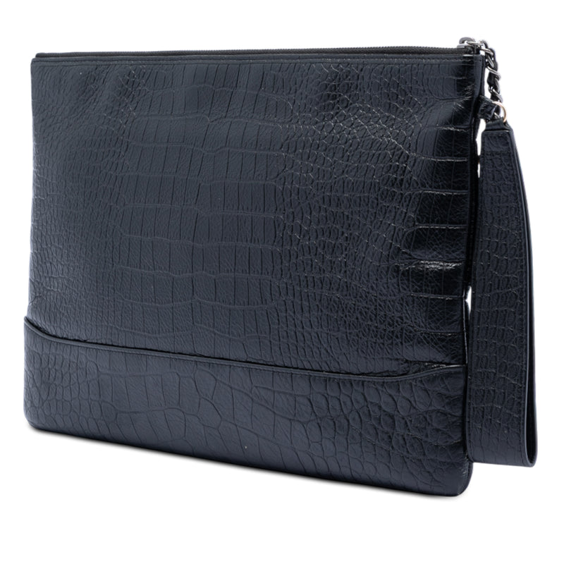 Medium Croc Embossed Calfskin Gabrielle Cosmetic Case - Image 2
