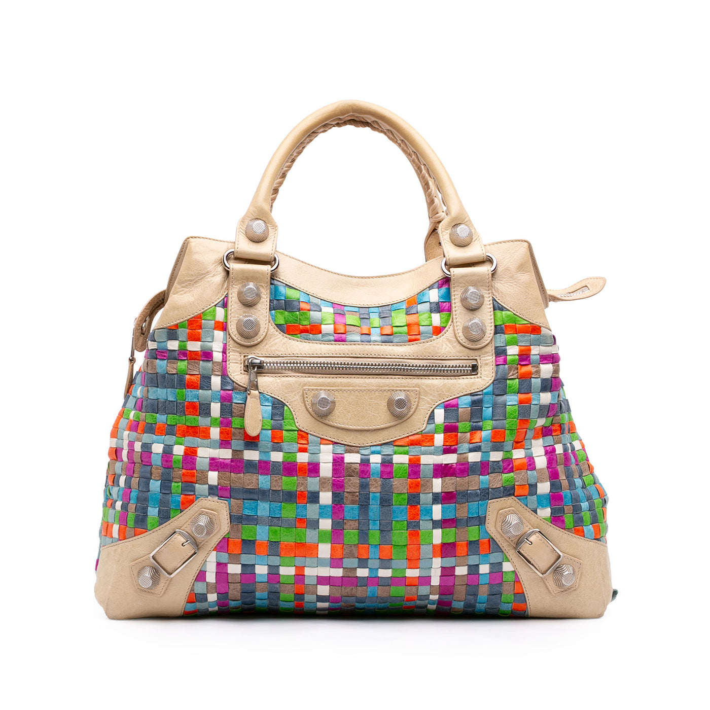 Lambskin Woven Motocross Giant 21 Brief Tote - Image 1