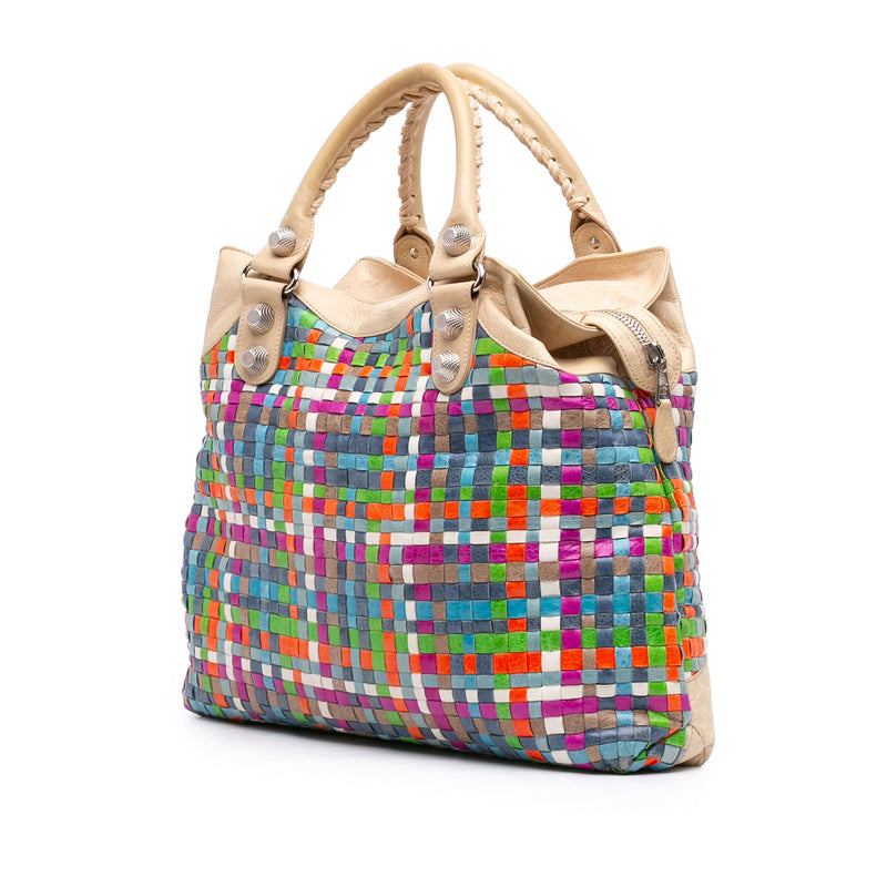 Lambskin Woven Motocross Giant 21 Brief Tote - Image 2