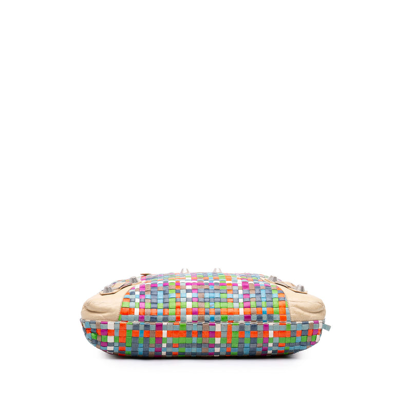 Lambskin Woven Motocross Giant 21 Brief Tote - Image 3