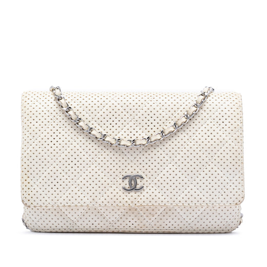 CC Quilted Perforated Lambskin Wallet On Chain - Image 1