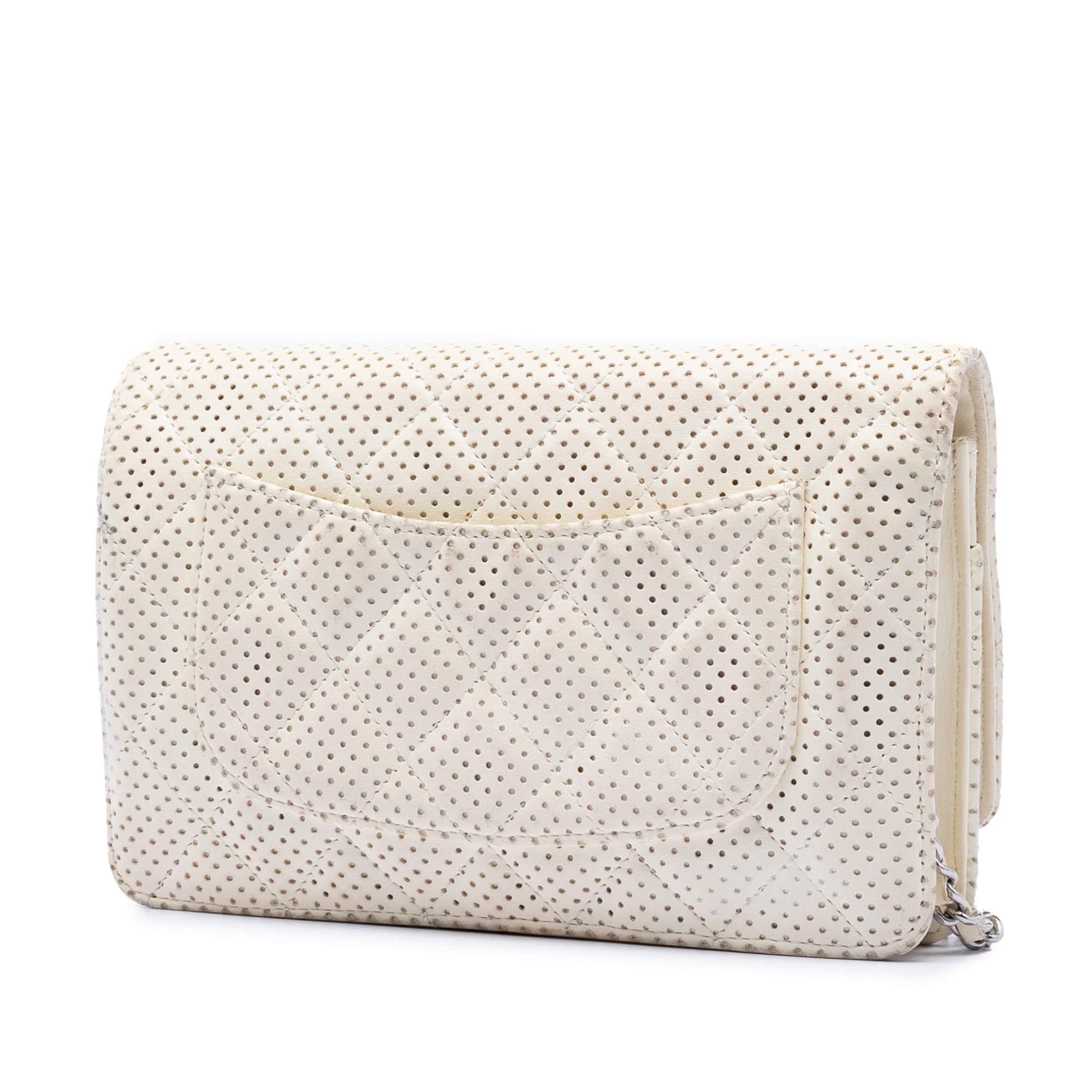 CC Quilted Perforated Lambskin Wallet On Chain - Image 2
