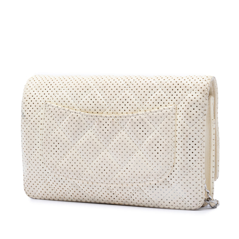 CC Quilted Perforated Lambskin Wallet On Chain - Image 2