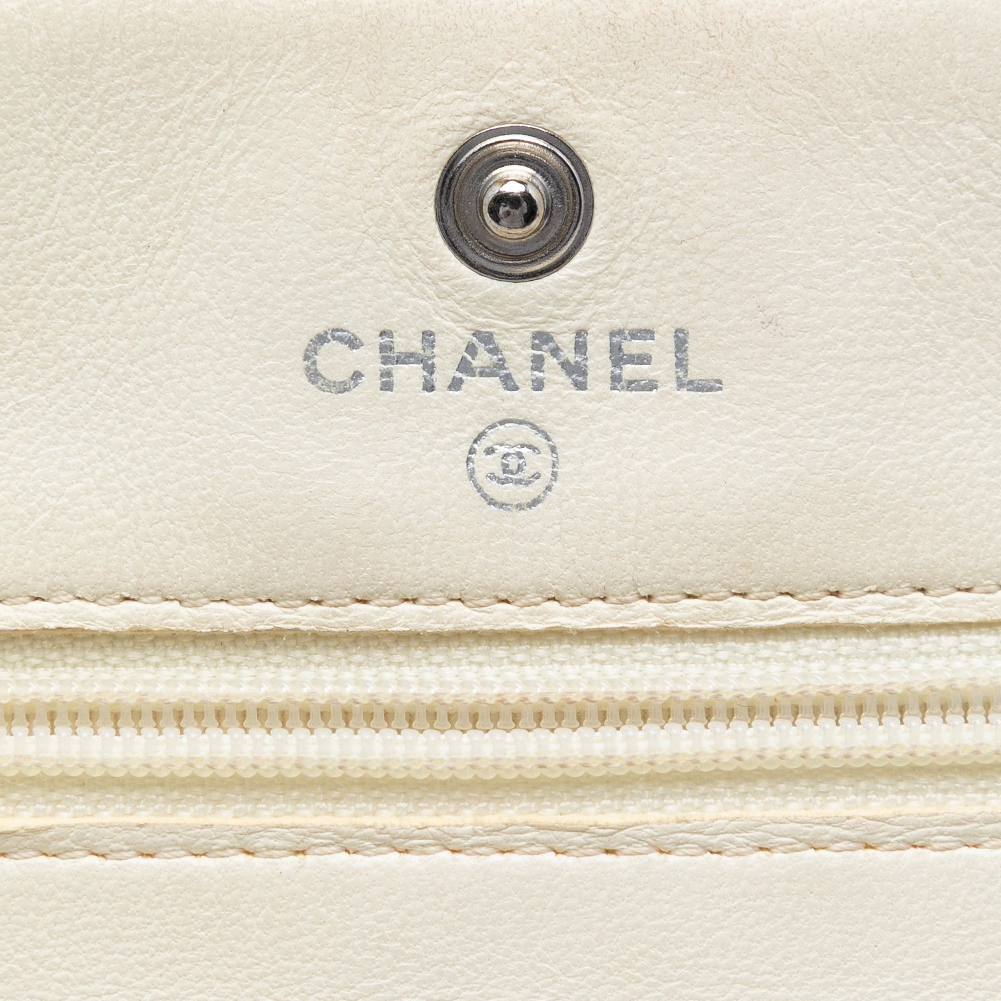 CC Quilted Perforated Lambskin Wallet On Chain - Image 5