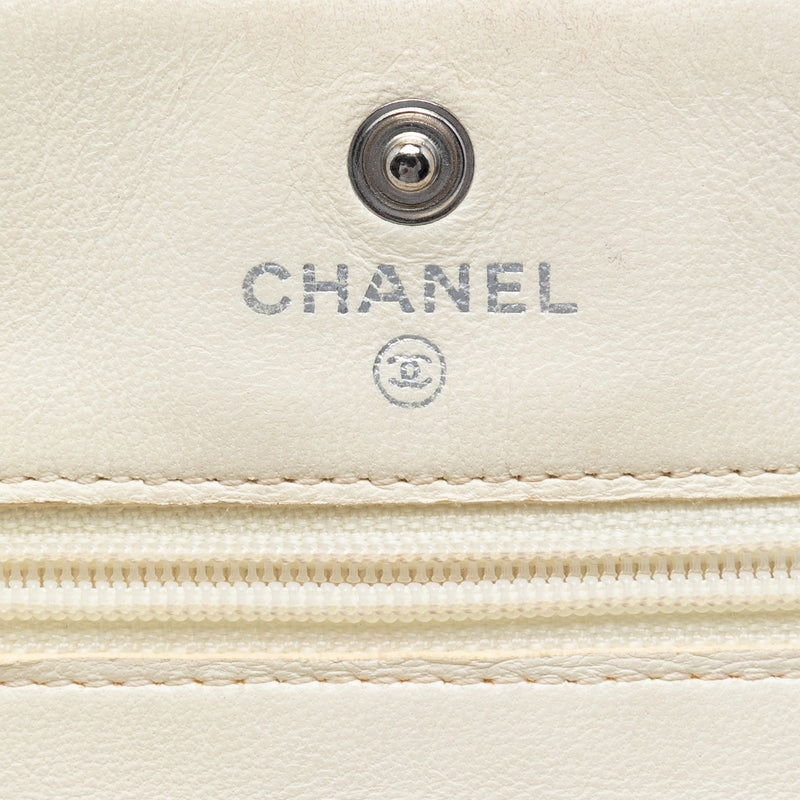 CC Quilted Perforated Lambskin Wallet On Chain - Image 5