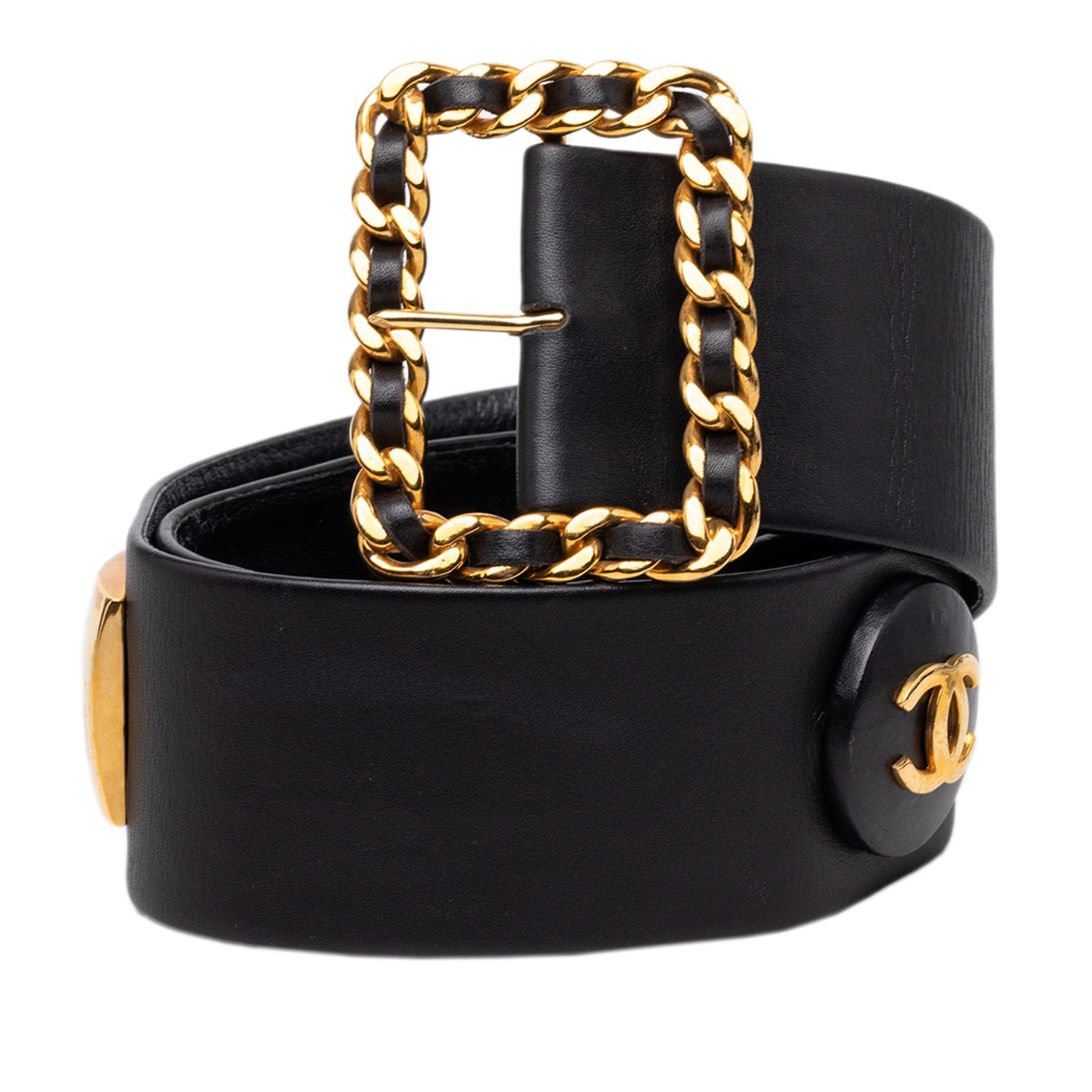 CC Lambskin Chain Buckle Charm Belt - Image 1