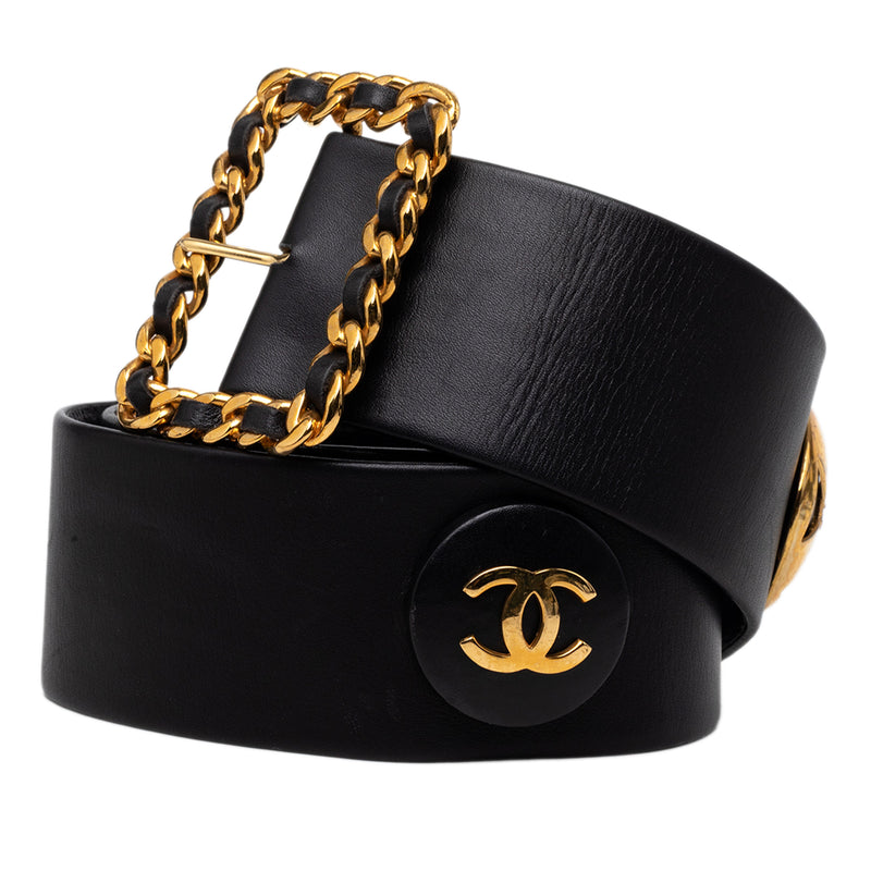 CC Lambskin Chain Buckle Charm Belt - Image 2