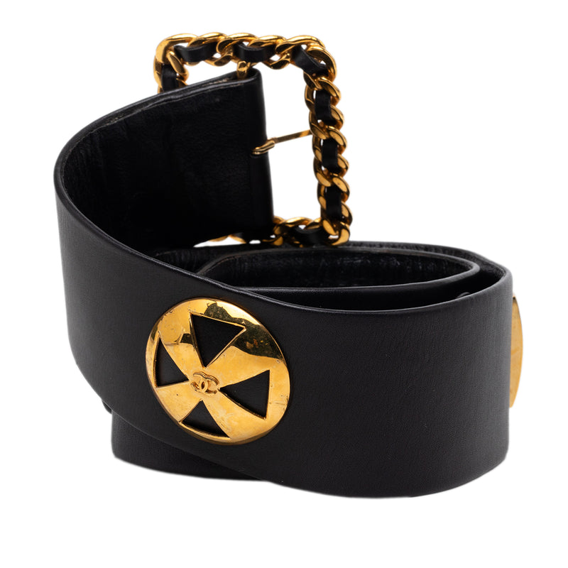 CC Lambskin Chain Buckle Charm Belt - Image 3