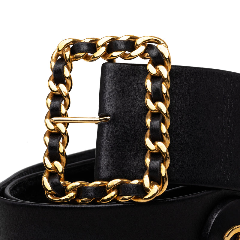 CC Lambskin Chain Buckle Charm Belt - Image 4
