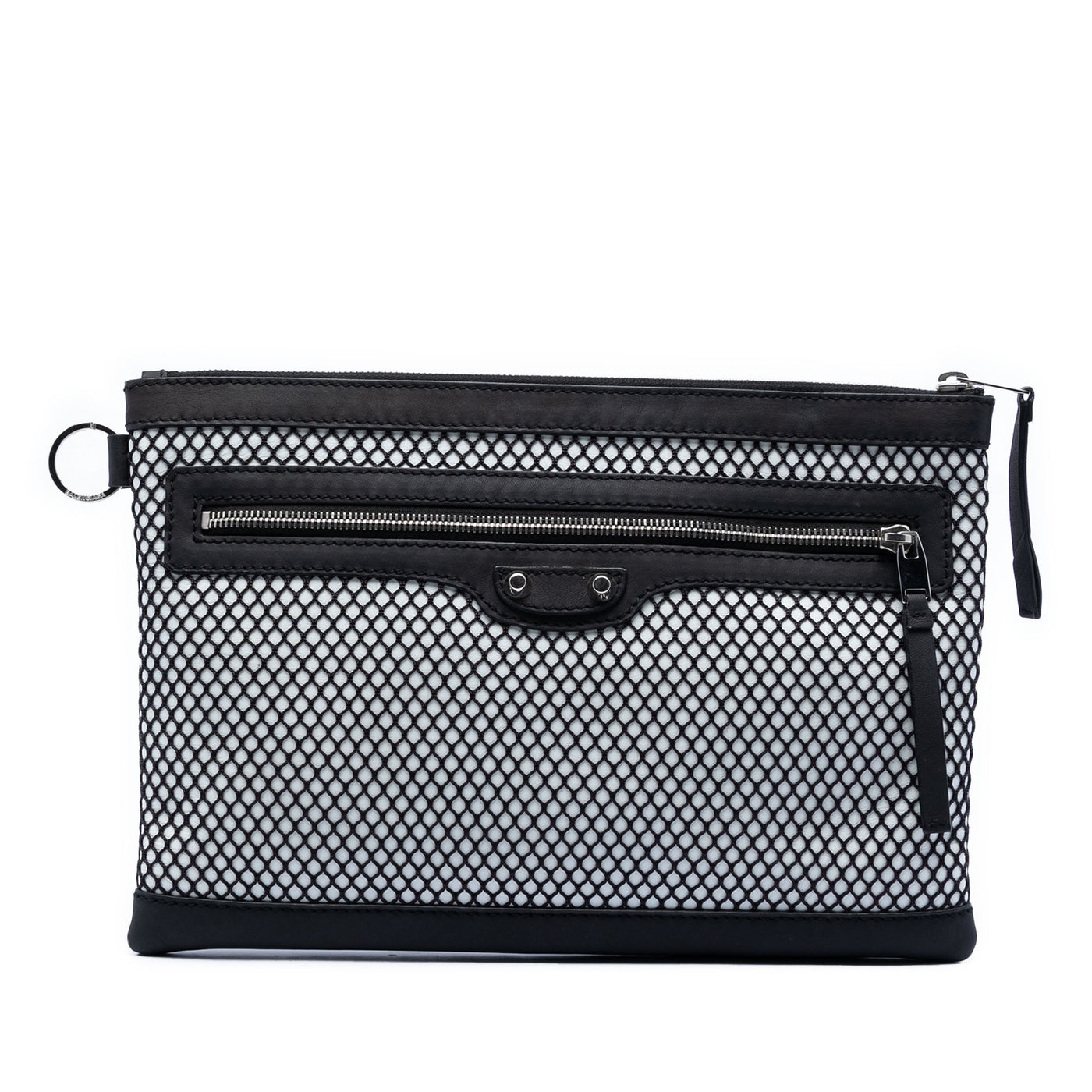 Lambskin and Mesh Motocross Classic Clip M Clutch - Image 1