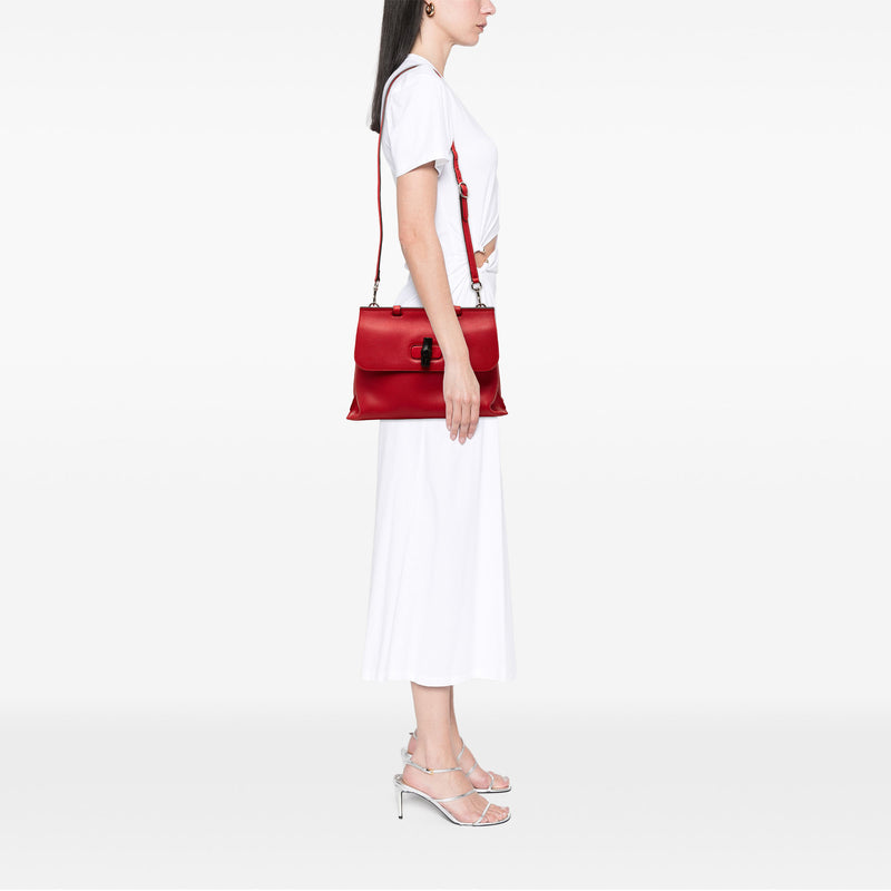 Medium Calfskin Bamboo Daily Satchel - Image 6