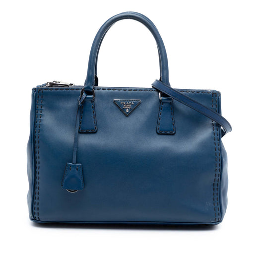 Medium City Calf Hand Stitched Galleria Double Zip Satchel - Image 1
