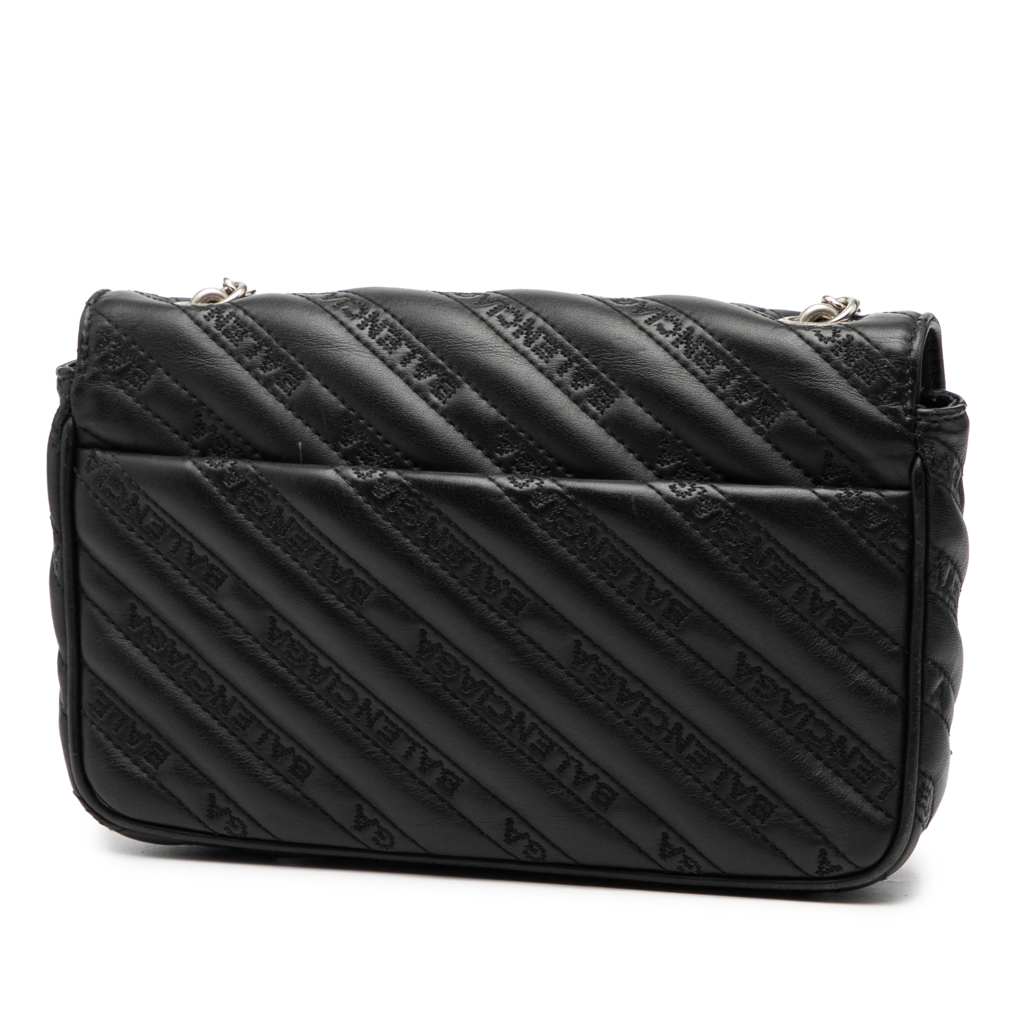 Embossed Leather Allover Logo BB Wallet on Chain - Image 2