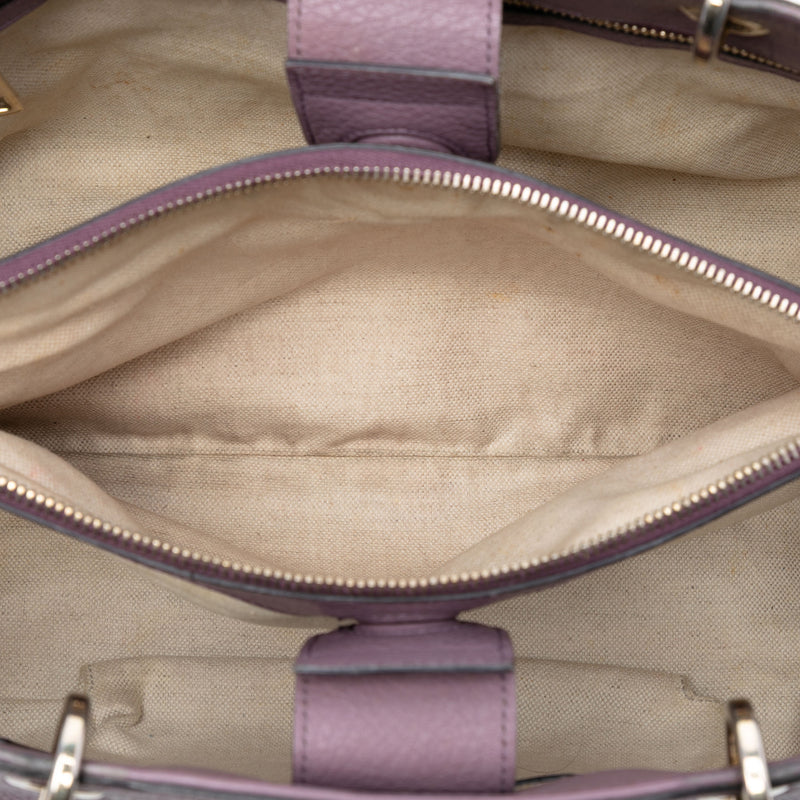 Medium Calfskin Bamboo Shopper Satchel - Image 4