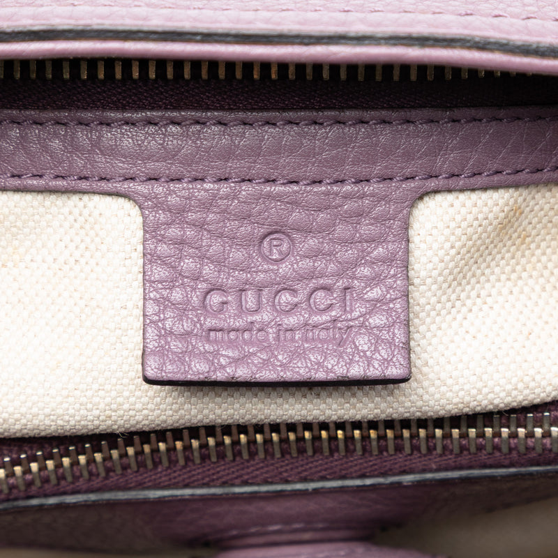 Medium Calfskin Bamboo Shopper Satchel - Image 5