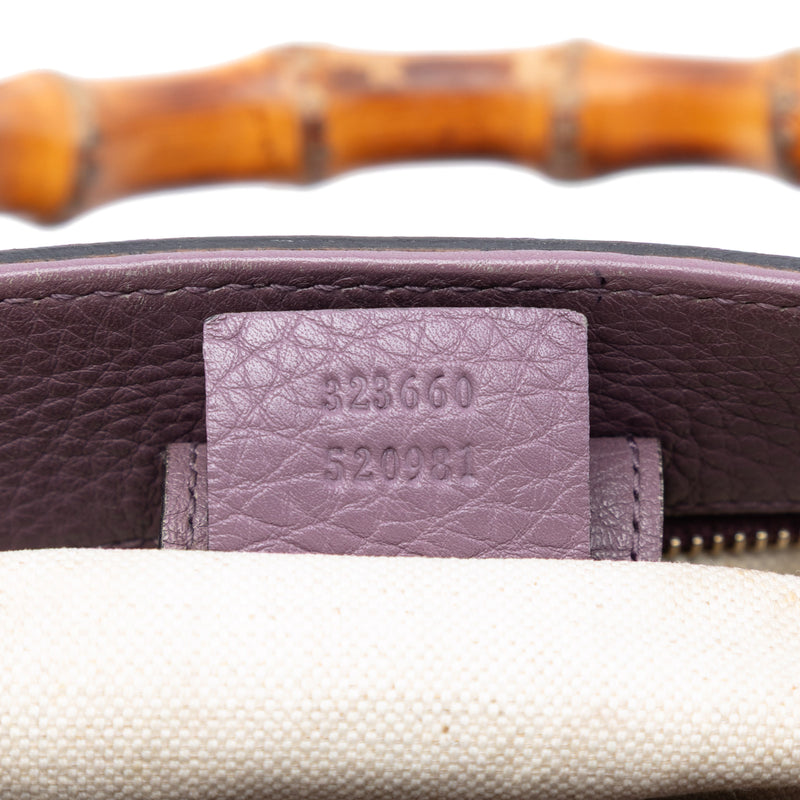 Medium Calfskin Bamboo Shopper Satchel - Image 6