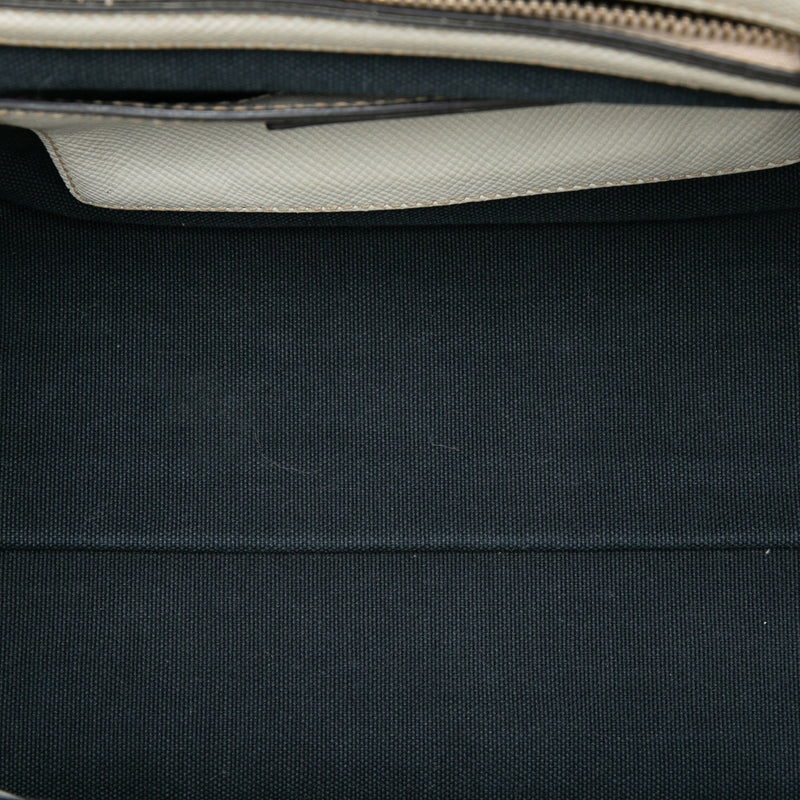 Bicolor Saffiano Cuir Trimmed Canvas Satchel - Image 4