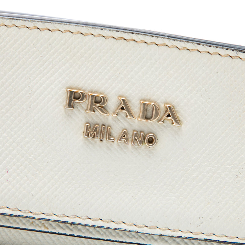 Bicolor Saffiano Cuir Trimmed Canvas Satchel - Image 5
