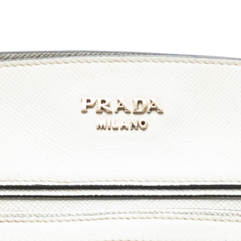 Bicolor Saffiano Cuir Trimmed Canvas Satchel - Image 6