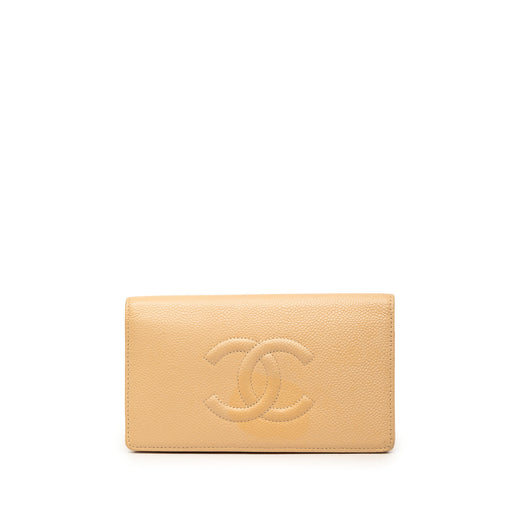 CC Caviar Bifold Long Wallet - Image 1