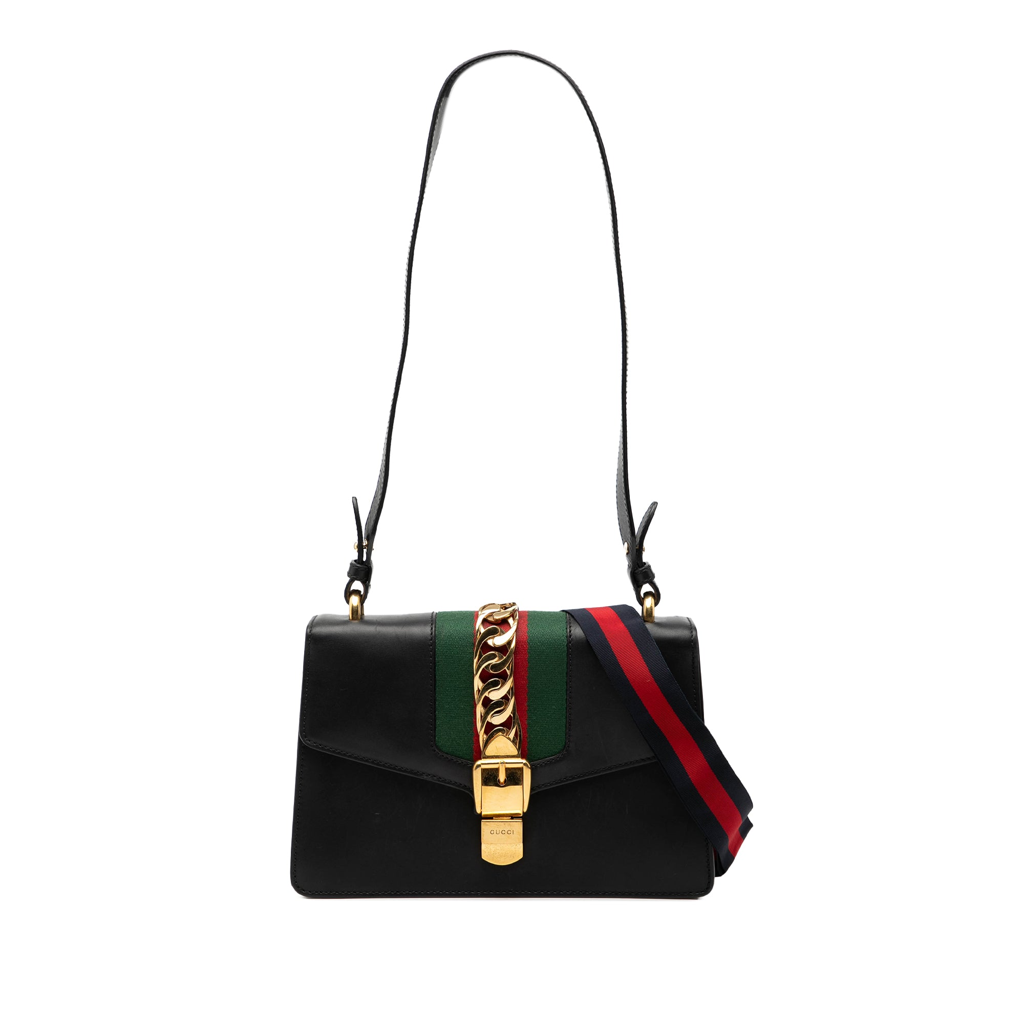 Small Leather Sylvie Web Satchel - Image 1