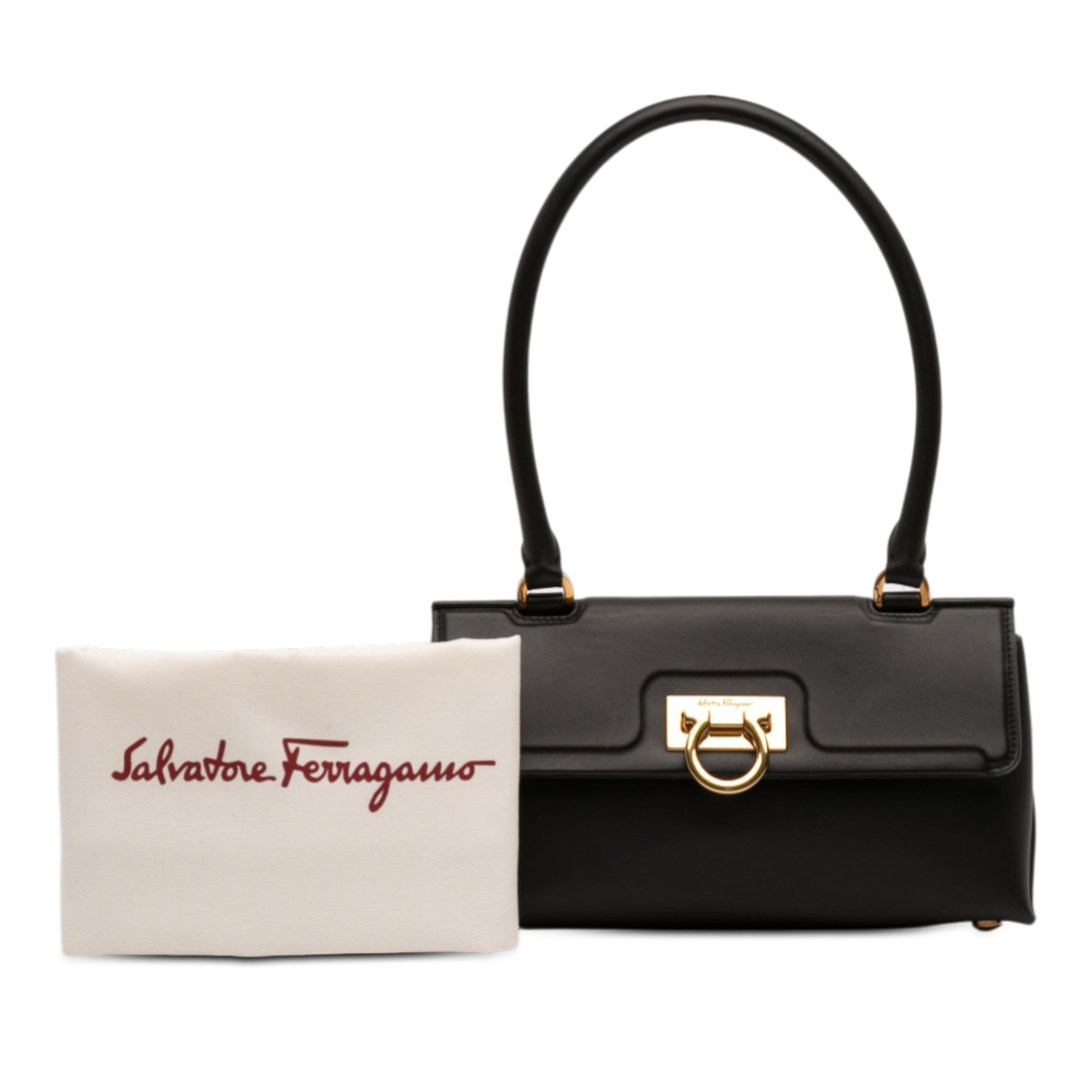 Leather Gancini Trifolio Swing Top Handle Bag - Image 11