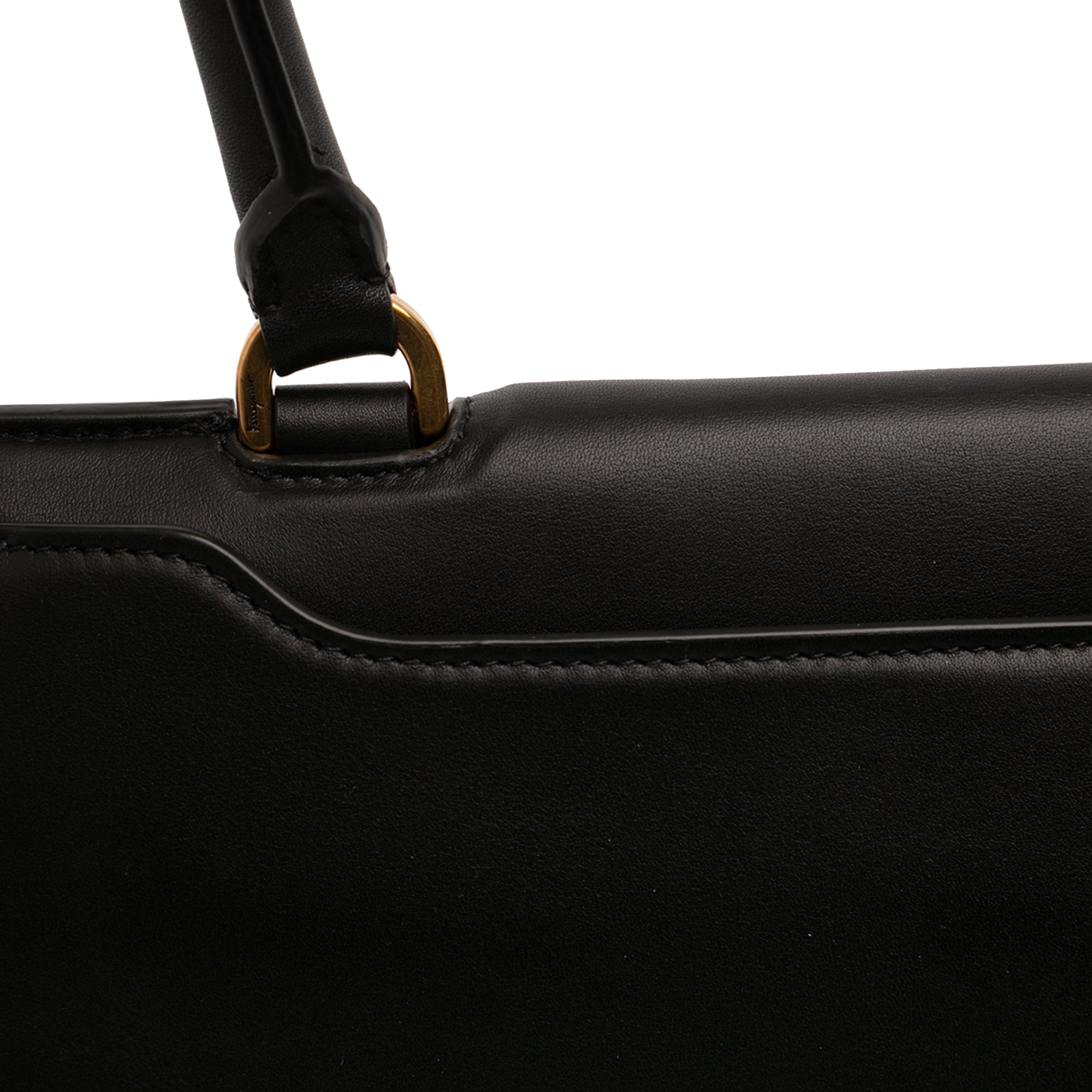Leather Gancini Trifolio Swing Top Handle Bag - Image 9