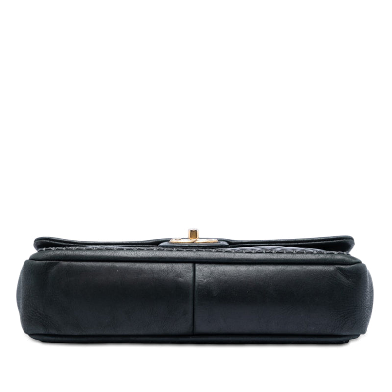 CC Quilted Iridescent Calfskin Whipstitch Single Flap - Image 3