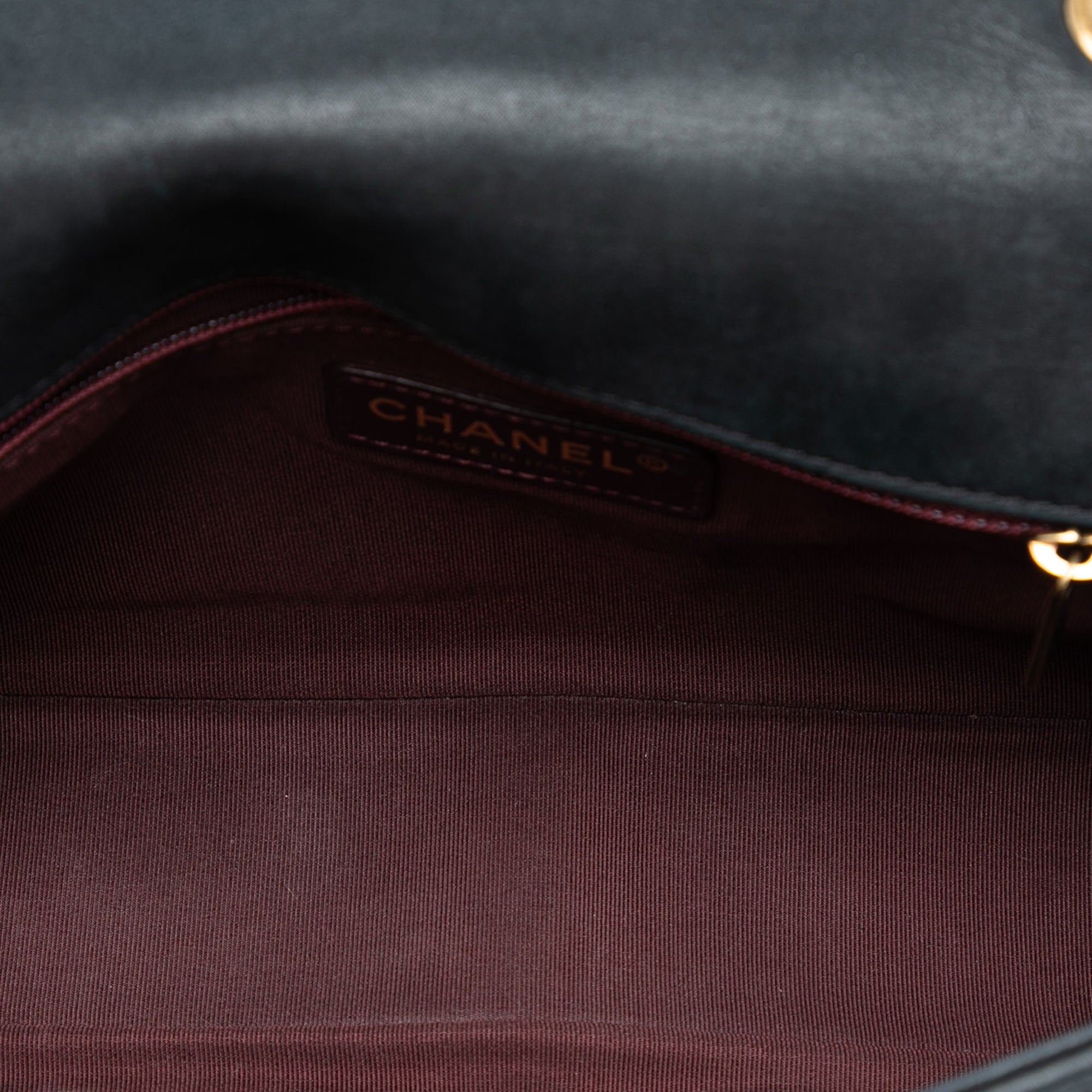 CC Quilted Iridescent Calfskin Whipstitch Single Flap - Image 4
