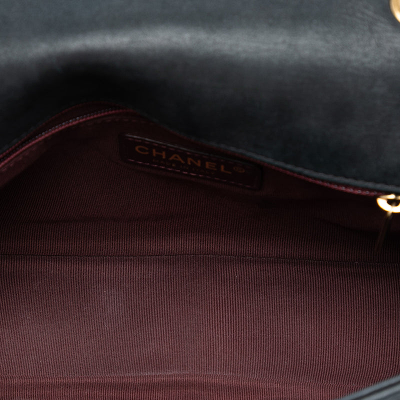 CC Quilted Iridescent Calfskin Whipstitch Single Flap - Image 4