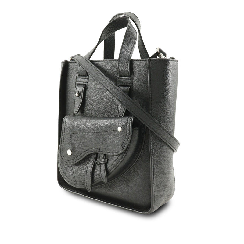 Mini Grained Calfskin Saddle Tote - Image 5