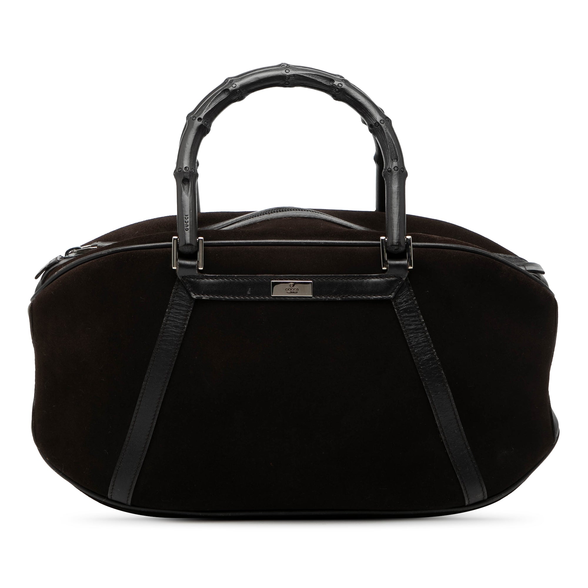 Suede Bamboo Handbag - Image 1
