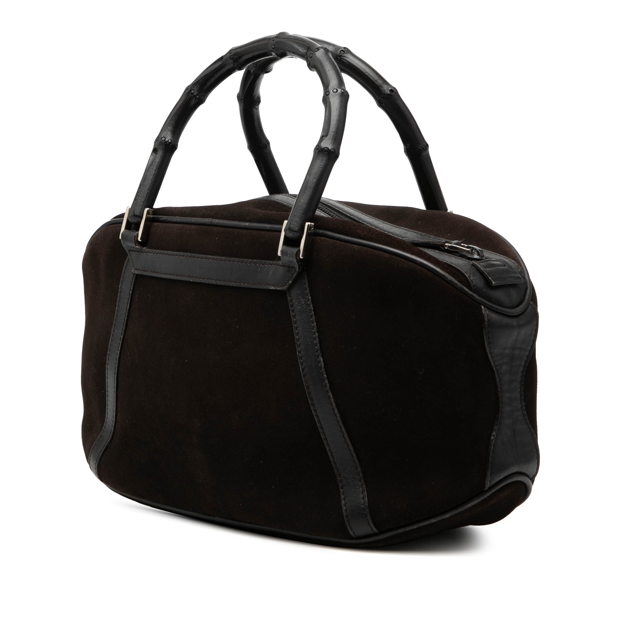 Suede Bamboo Handbag - Image 2