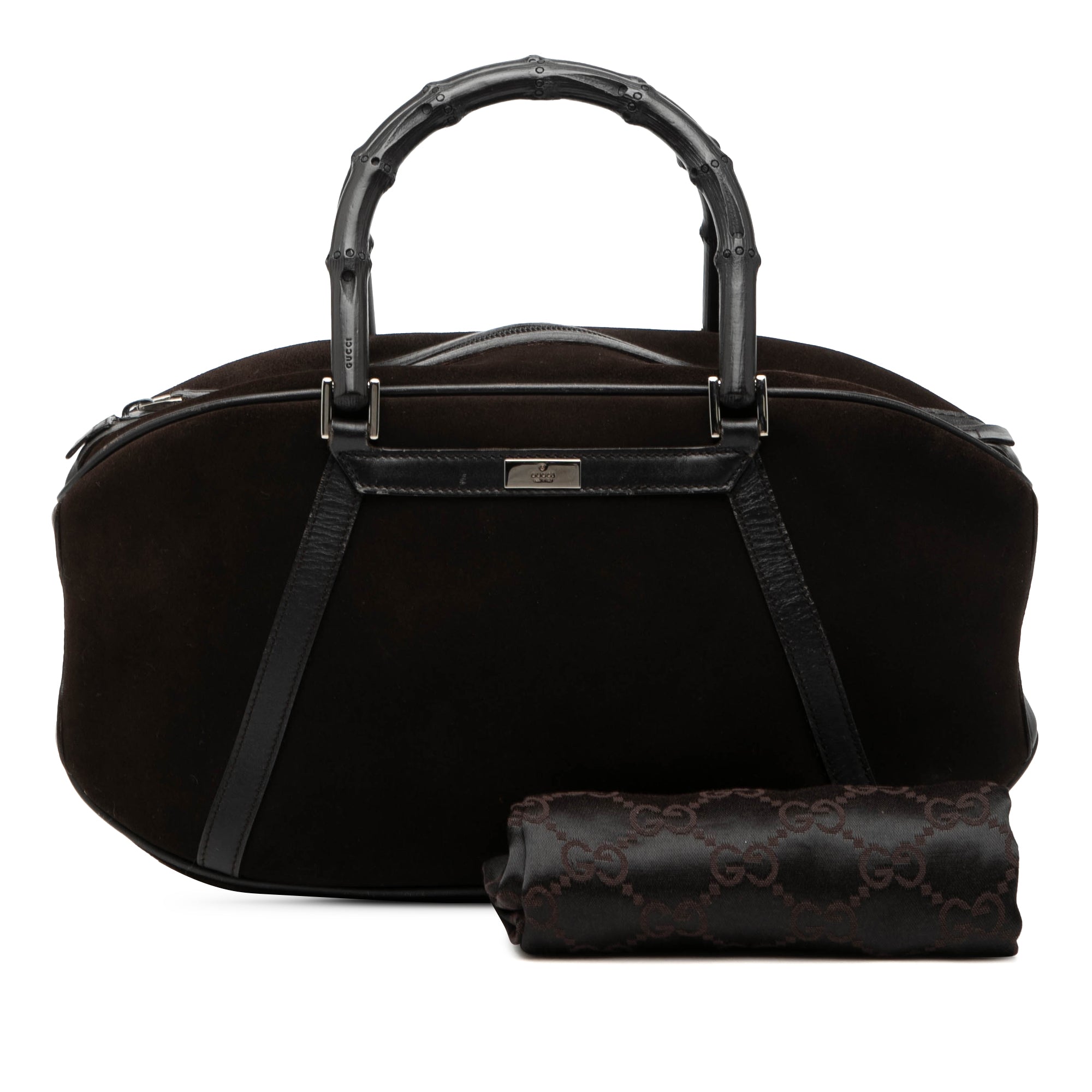 Suede Bamboo Handbag - Image 8