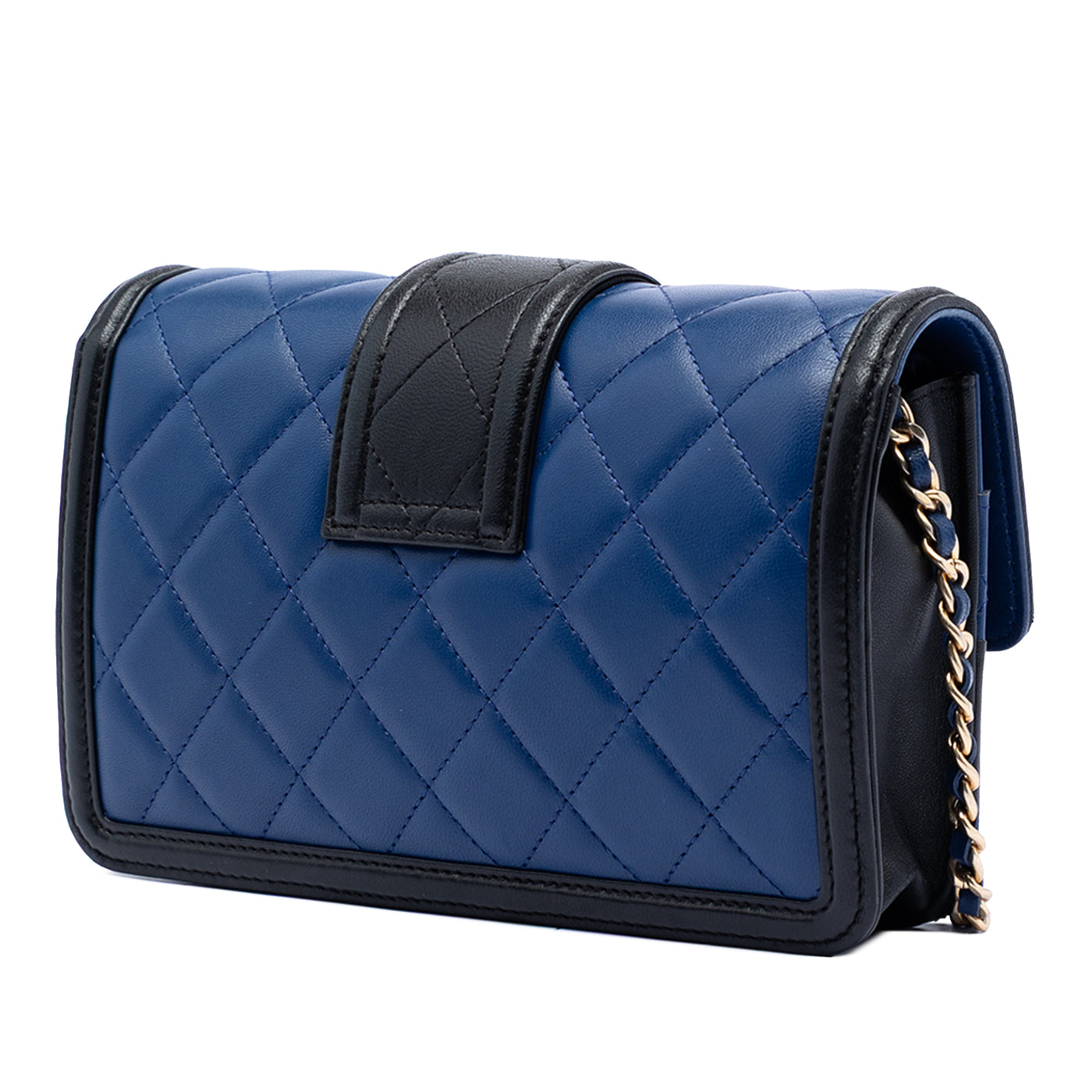 Bicolor Quilted Lambskin Elegant CC Flap Wallet on Chain - Image 2