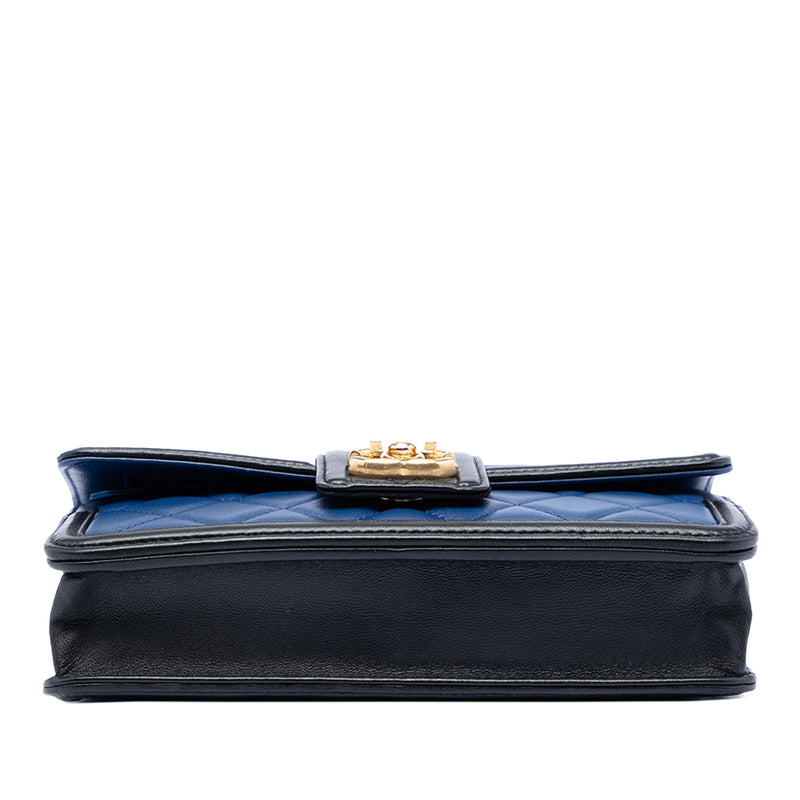Bicolor Quilted Lambskin Elegant CC Flap Wallet on Chain - Image 3