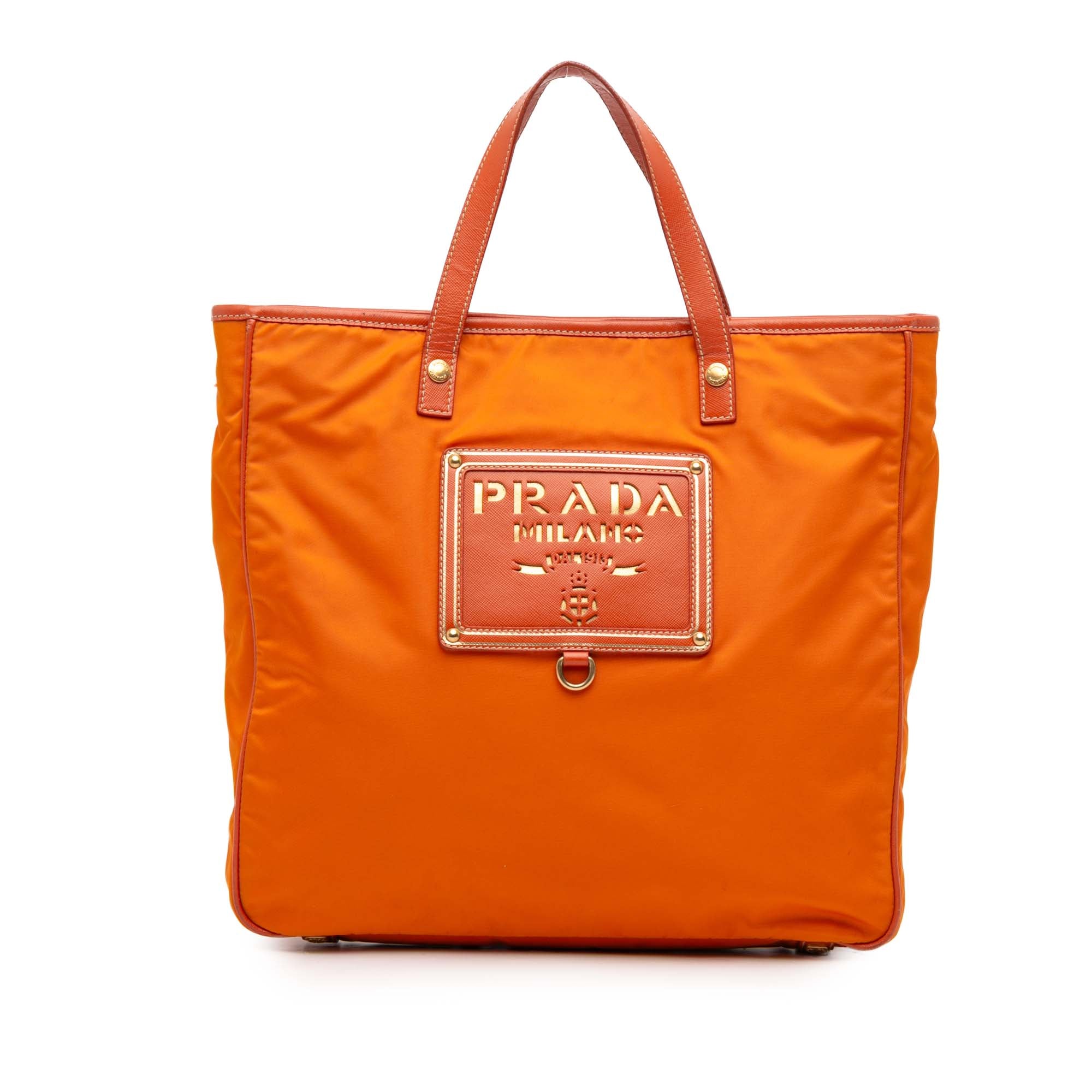 Saffiano Trimmed Tessuto Logo Oro Satchel - Image 1