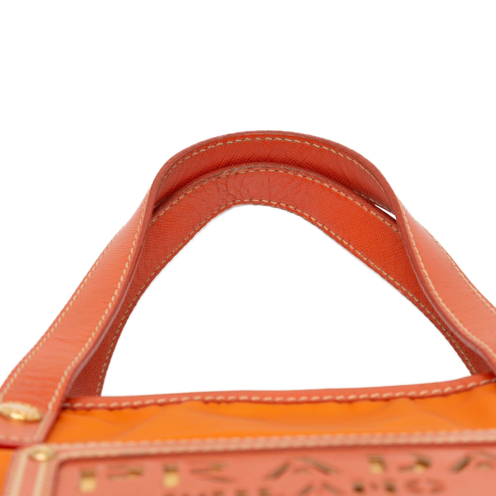 Saffiano Trimmed Tessuto Logo Oro Satchel - Image 9