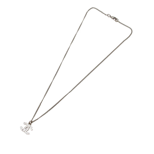 CC Silver Plated Rhinestone Pendant Necklace - Image 1