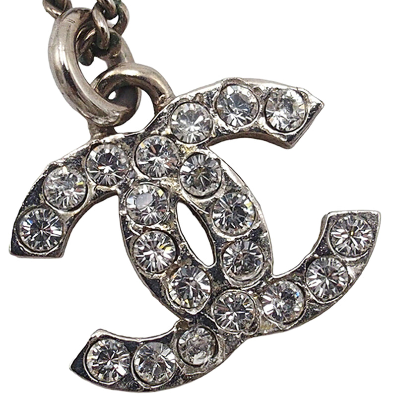 CC Silver Plated Rhinestone Pendant Necklace - Image 3