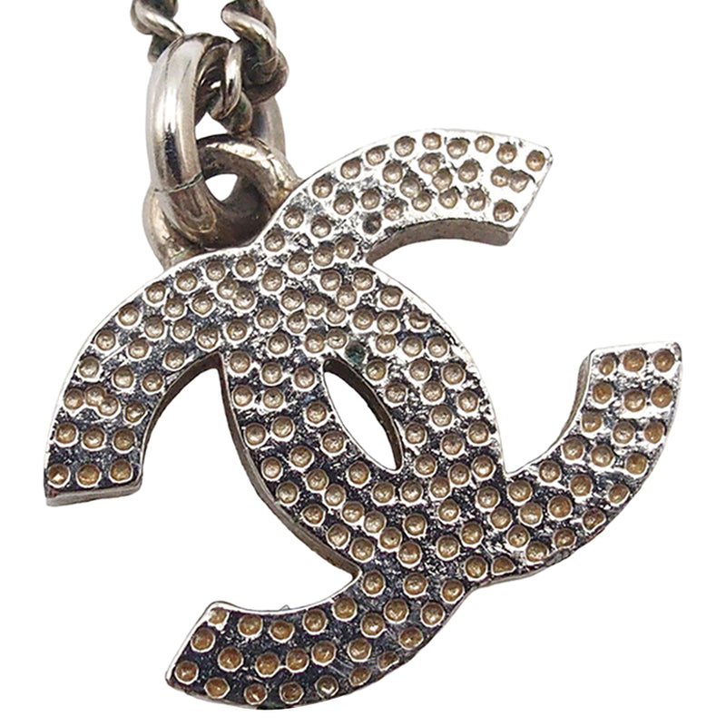 CC Silver Plated Rhinestone Pendant Necklace - Image 4