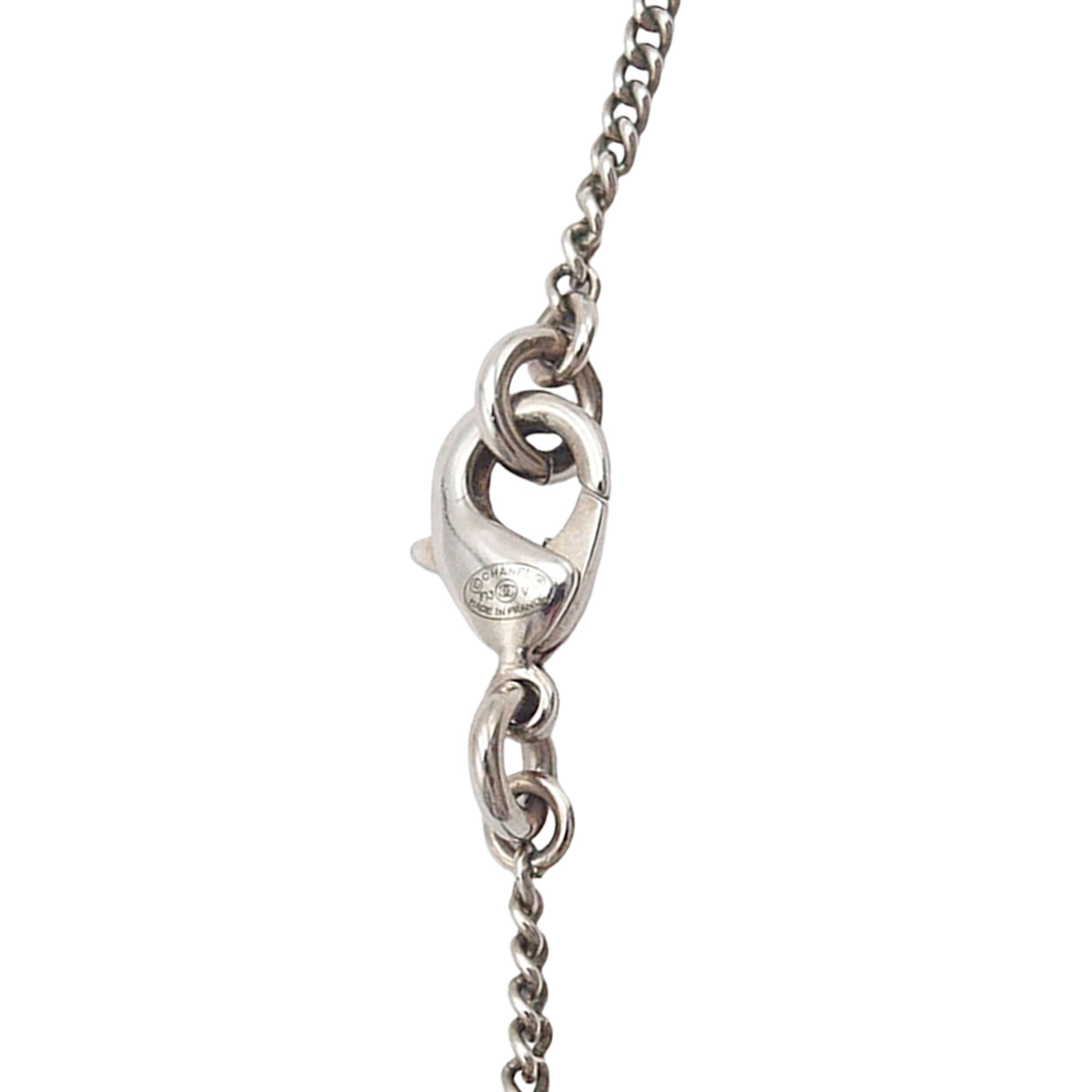 CC Silver Plated Rhinestone Pendant Necklace - Image 7