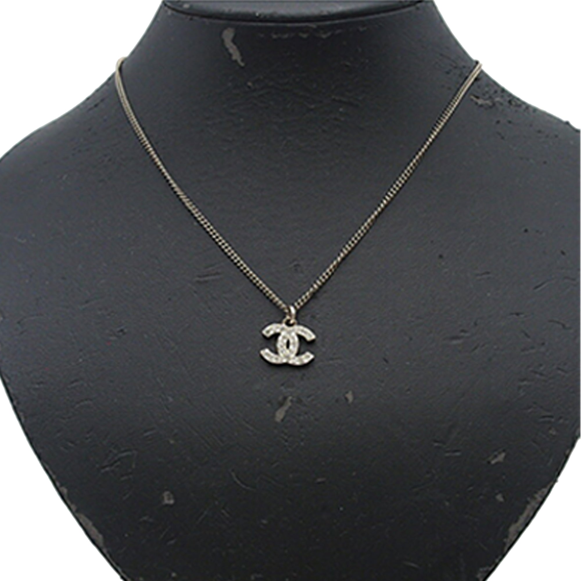 CC Silver Plated Rhinestone Pendant Necklace - Image 9