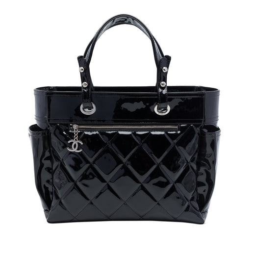 Large Quilted Patent Paris Biarritz Tote - Image 1