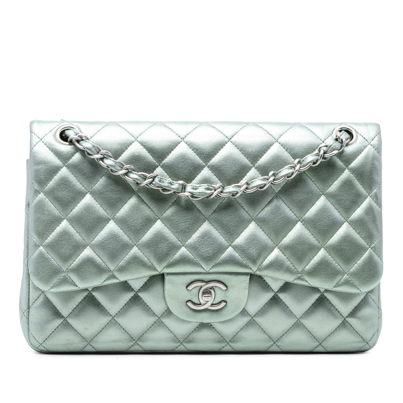 Jumbo Classic Metallic Lambskin Double Flap - Image 1