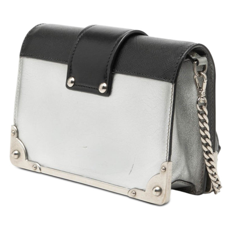 Saffiano Trimmed Metallic Vitello Cahier Bag - Image 2